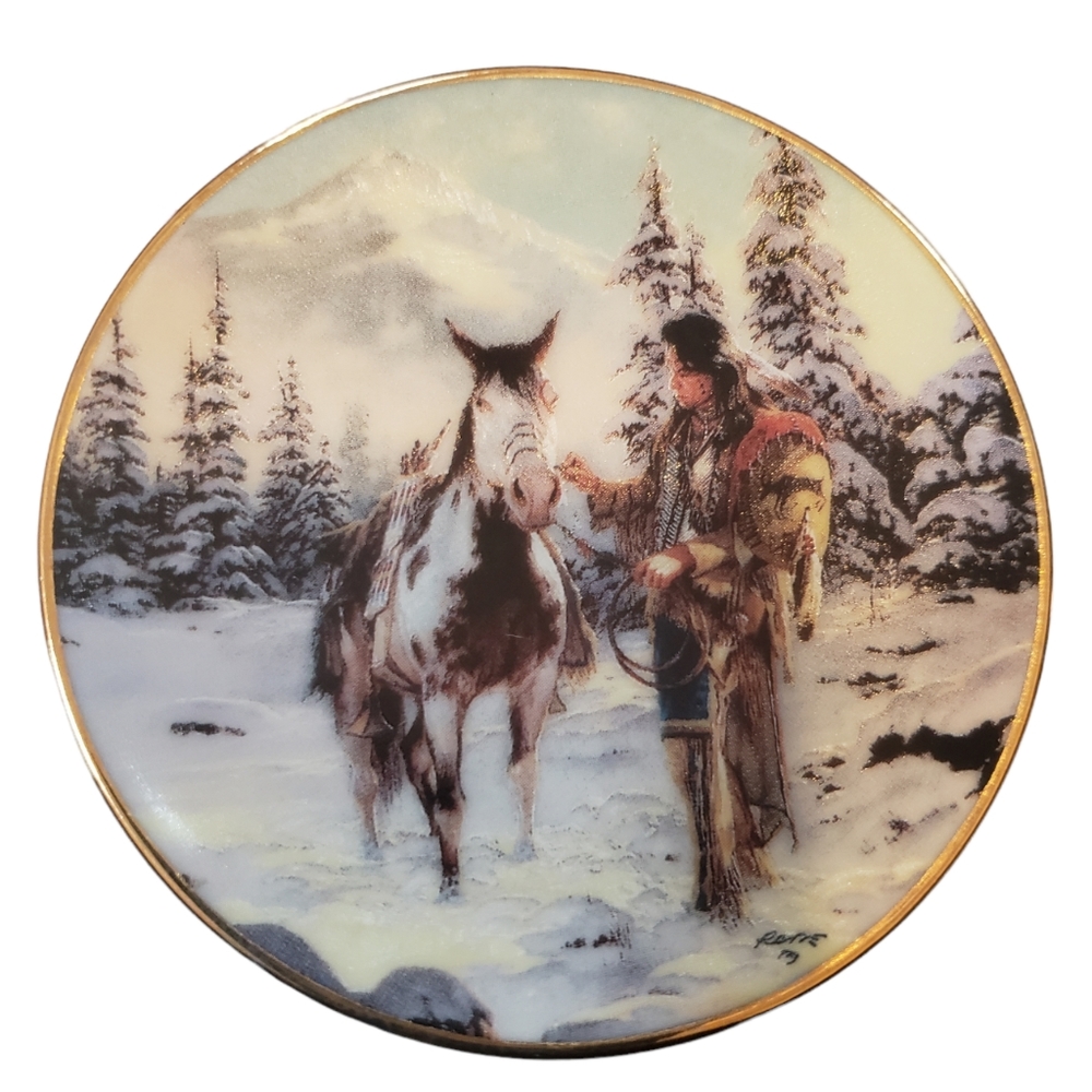 The Hamilton Collection "Morning of Reckoning " Mystic Warrior Mini Plate 1997
